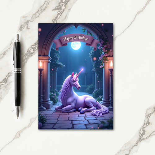 Birthday Wish Lavender Creature Card