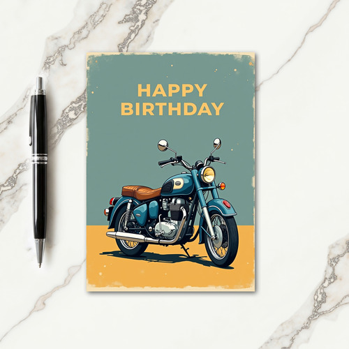 Birthday Wish Motorcycle Card
