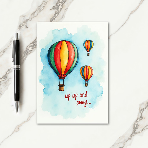 Birthday Wish Watercolor Balloons Card