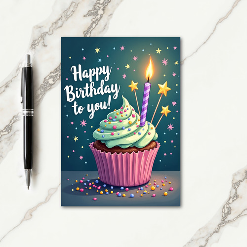 Birthday Wishes Stars Card