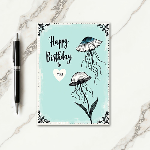 Birthday Wishes Teal Artwork Card