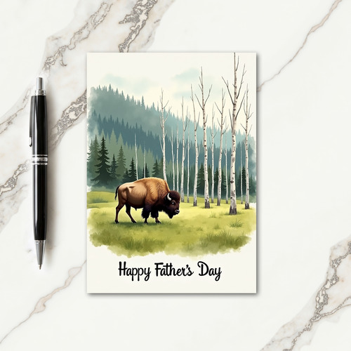 Bison Fathers Day Meadow Card