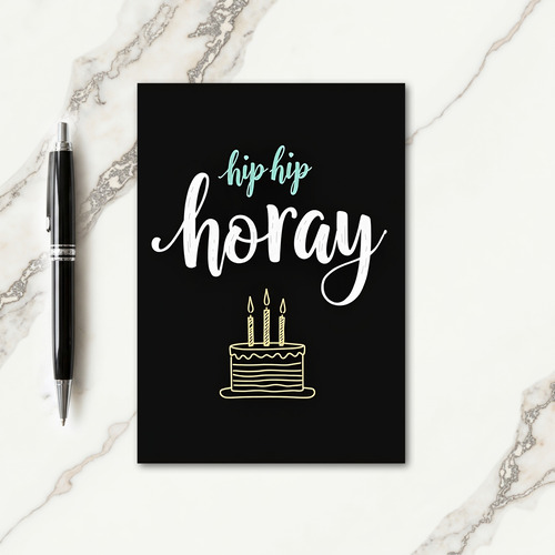 Black Cake Birthday Card