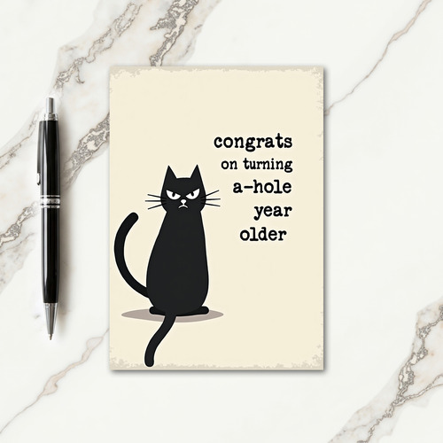 Black Cat Birthday Art Card
