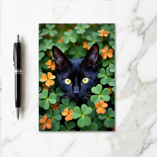 Black Cat Bloom Photo Card