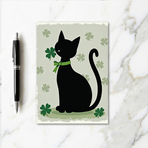 Black Cat Glitter Texture Card