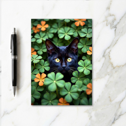 Black Cat Golden Eyes Art Card