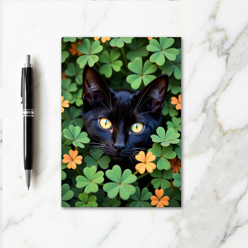 Black Cat Golden Eyes Nature Card