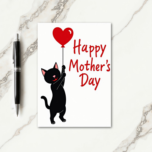 Black Cat Mothers Day Card