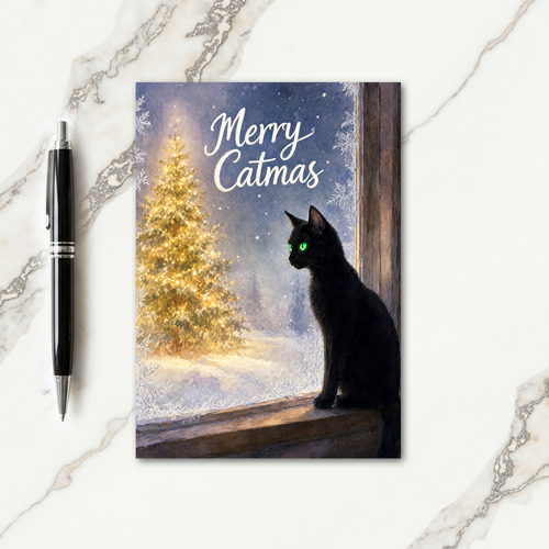 Black Cat Xmas Card