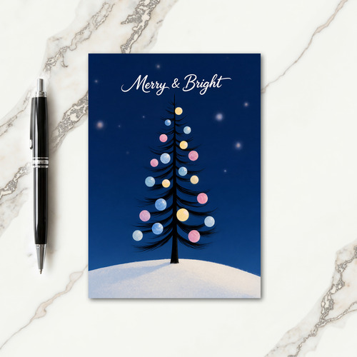 Black Christmas Tree Card