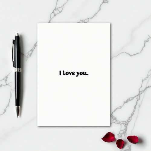 Black Classic I Love You Card