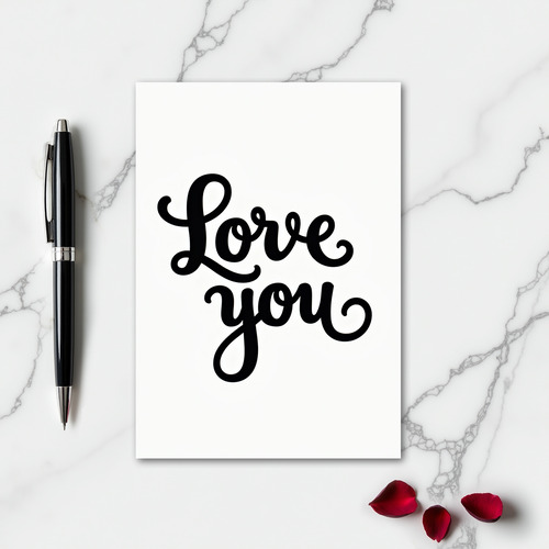 Black Classic Love You Card
