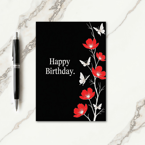Black Contrast Birthday Card
