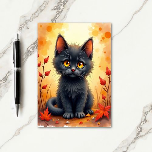 Black Creatures Autumn Gaze Card
