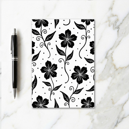 Black Floral Pattern Art Card