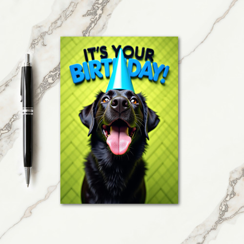 Black Fur Birthday Portrait Card