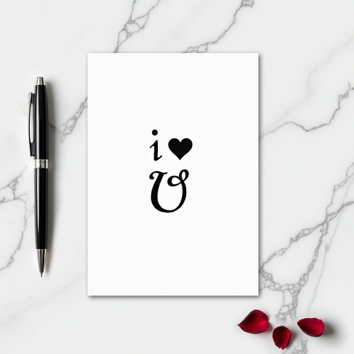 Black Heart Love You Card