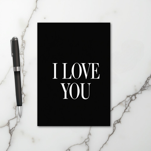 Black Romantic I Love You Card