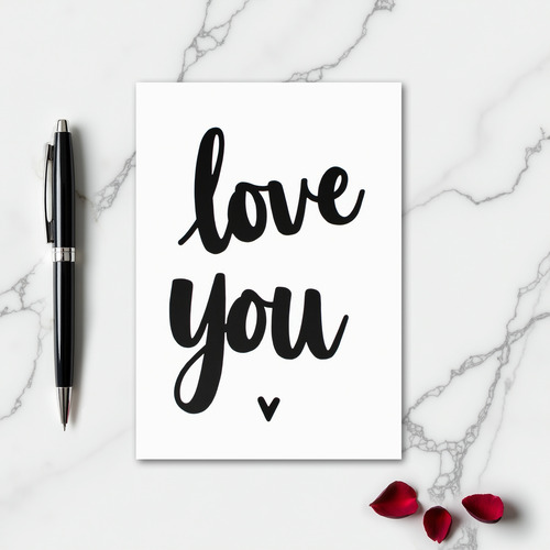 Black Romantic Love You Card