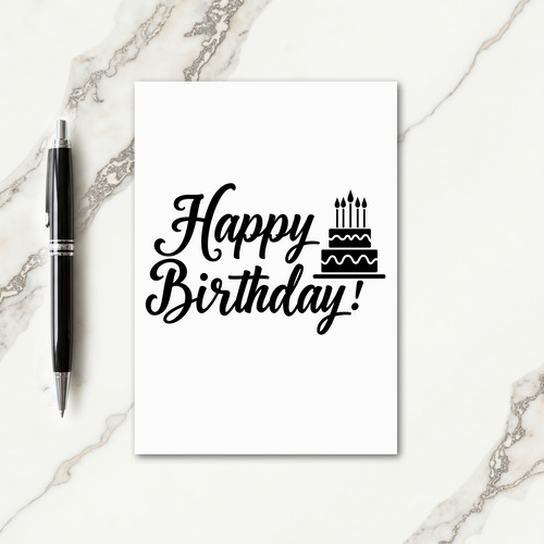 Black Silhouette Birthday Card