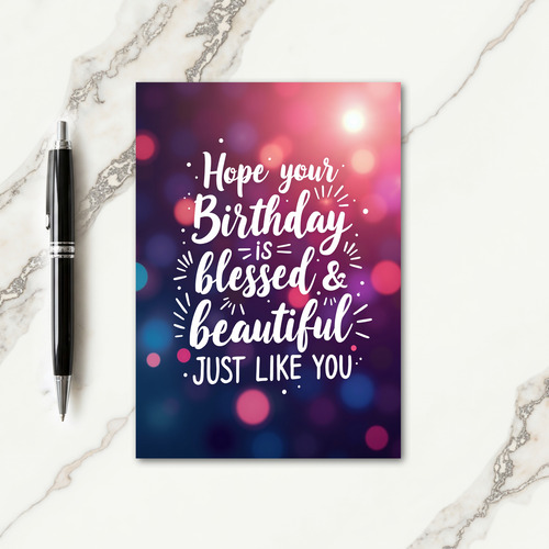 Blessed Calligraphy Birthday Card