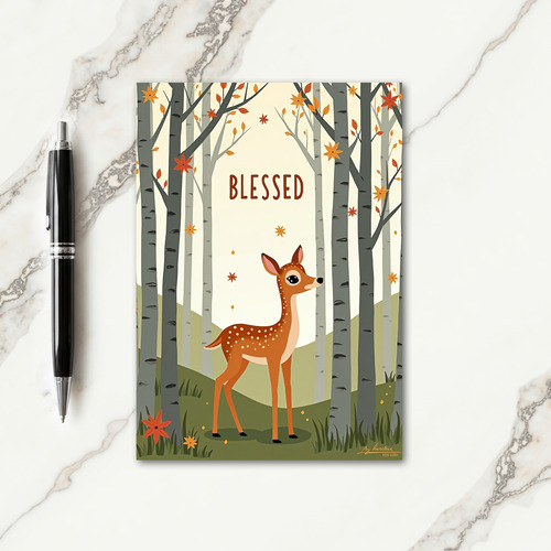 Blessed Fawn Birthday Card