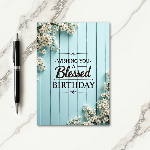 Blessed Floral Wood Card