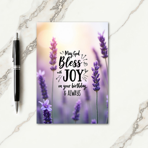 Blessed Purple Birthday Card