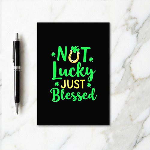 Blessed Shamrock Horseshoe Card