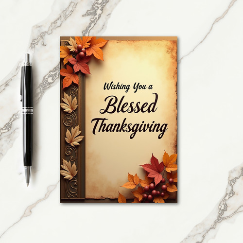 Blessed Thanksgiving Wishes Card