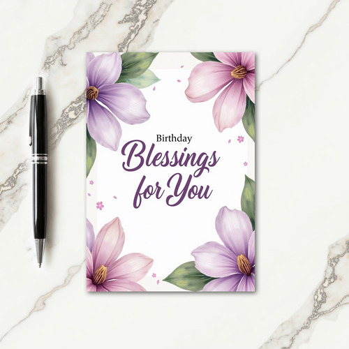 Blessings Floral Birthday Card