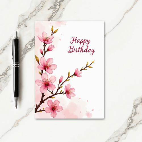 Blissful Birthday Elegant Bloom Card