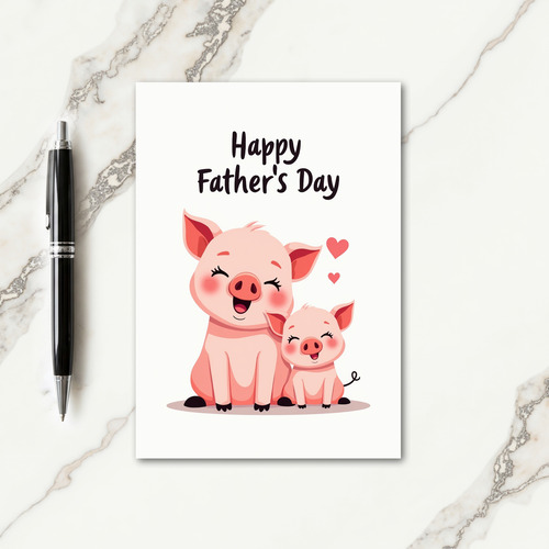 Blissful Fathers Day Pigs Card