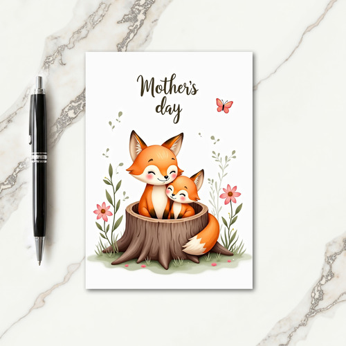 Blissful Mothers Day Fox Card