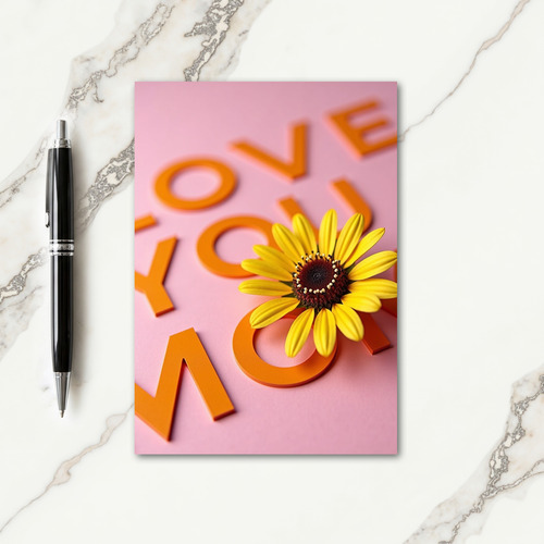 Block Letter Flower Card