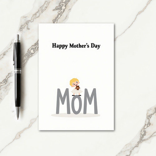 Blonde Child Moms Day Card