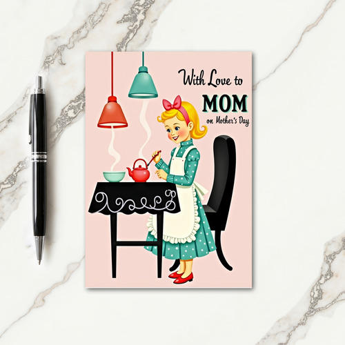 Blonde Girl Mothers Day Card