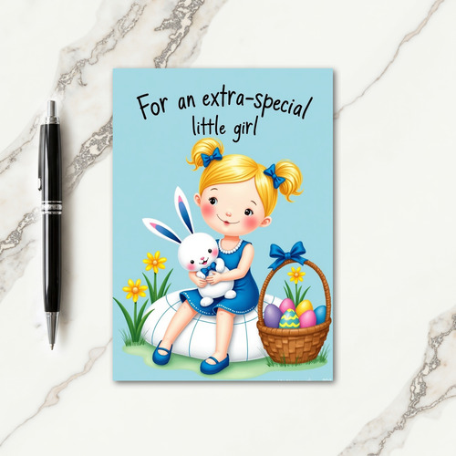 Blonde Girl Springtime Egg Card