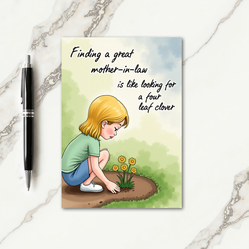 Blonde Searching Mother In Law Card