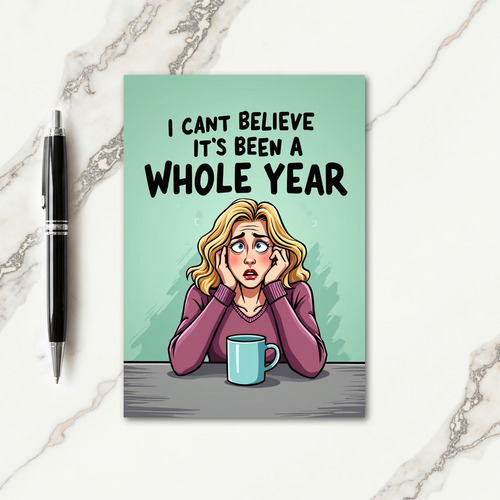 Blonde Woman Surprise Birthday Card