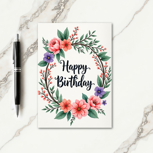 Bloom Wreath Birthday Card