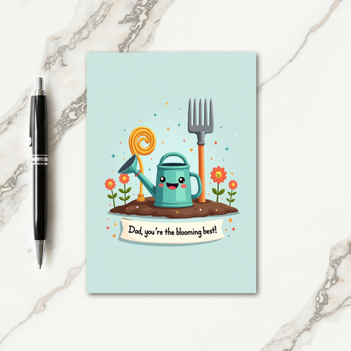 Blooming Best Dad Illustration Card