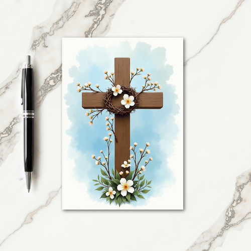 Blooming Cross Hopeful Scene Card