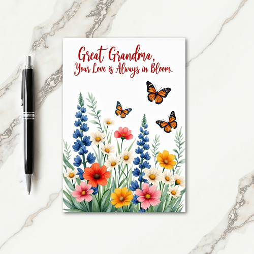 Blooming Great Grandmas Day Card