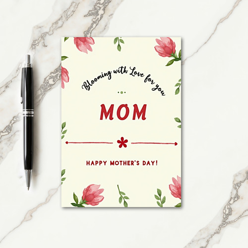 Blooming Love Floral Mom Card