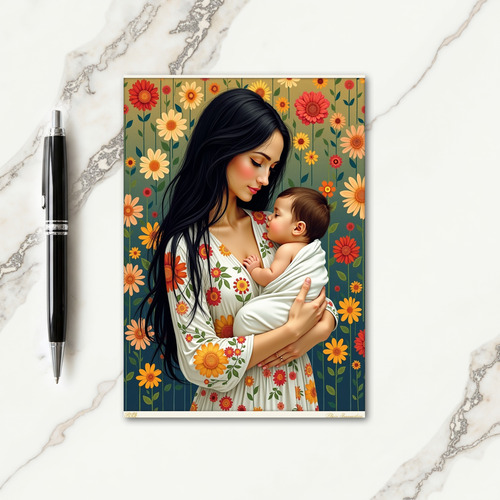 Blooming Motherhood Scene Card