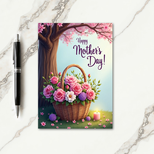 Blooming Mothers Day Basket Card