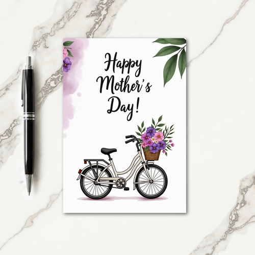 Blossom Bicycle Mothers Day Card