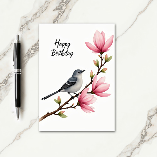 Blossom Bird Birthday Card